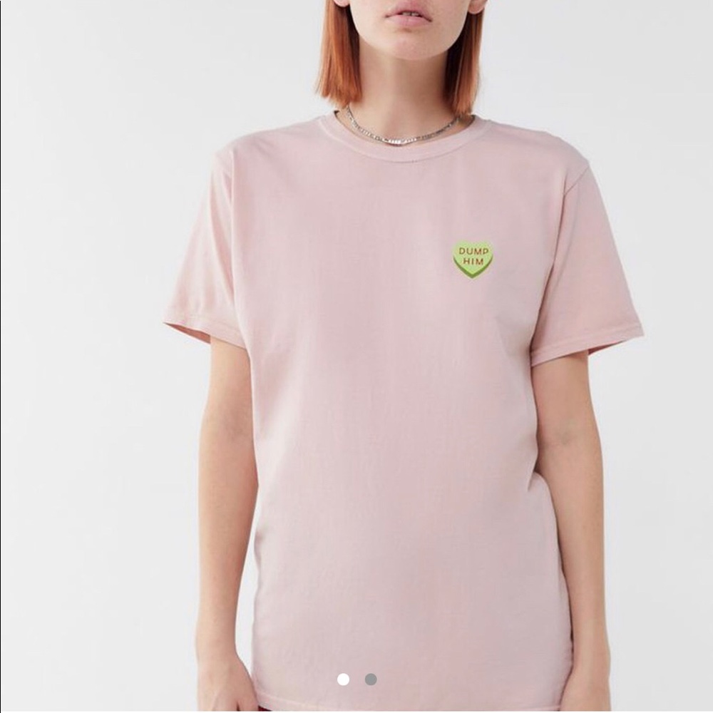 Urban Outfitters pink dump him heart graphic tee